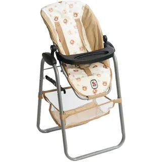 Bayer Chic 2000 CHIC2000 Puppenhochstuhl – Bärchne Beige – Verstellbar & klappbar – Rückentrage & Gepäcknetz – Puppen bis 50 cm – Puppenzubehör 3-8 J.