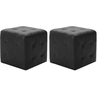 SYFAXTM Pouf 2 Stk. Schwarz 30x30x30 cm Kunstleder - Schwarz
