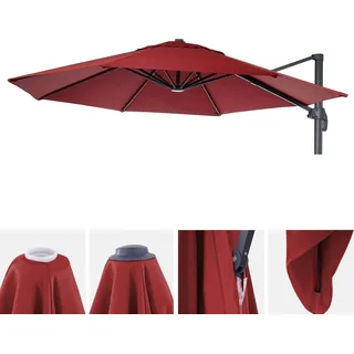 Sonnenschirmbezug HWC-A96, 8 Streben rund Ø3,5m 220g/m2 Polyester, Ersatz-Bezug z.B. für Ampelschirm HWC-A96 bordeaux - Rot