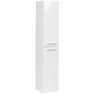 Fackelmann B.Perfekt Hochschrank 30 x 159 x 32 cm Weiß Glas/Metall/MDF/Spanplatte