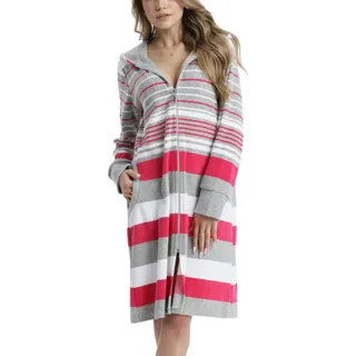 Damenbademantel AQUARTI "Bademantel Aquarti Damen Frottee Bademantel Gestreift mit Kapuze" Gr. S, pink, S, Obermaterial: 80% Baumwolle CO. 20% Polyester PES., Hausmäntel, Damenbademantel