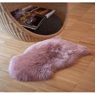 IPEA Lammfell Farbe Altrosa - Teppich aus echtem Schaffell - Made in Italy - 100/110 cm - Natürliche Lammfell Teppich Wohnzimmer - Weiches und Dickes Fell - Deko Fell Schlafzimmer