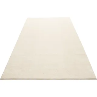 Wecon home Basics Teppich "Lotta" rechteckig 17 mm Höhe Kurzflor, Wohnzimmer, creme, weiß