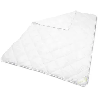 Beautissu BeauNuit SD Bettdecke Sommer, 155x220cm Steppdecke - Weiß
