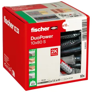 Fischer DuoPower 10 x 80 S LD mit Schrauben