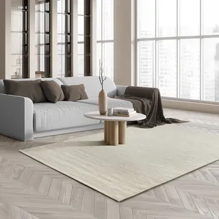 the carpet Teppich »Boho Nature Wool« rechteckig Natur Wool Handgewebter Wollteppich skandinavischen Boho-Look, beige