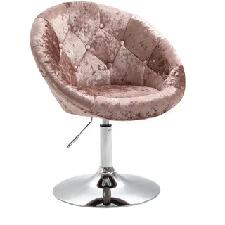 Svita Havanna Sessel Lounge Clubsessel Drehsessel Samt Retro champagner rose