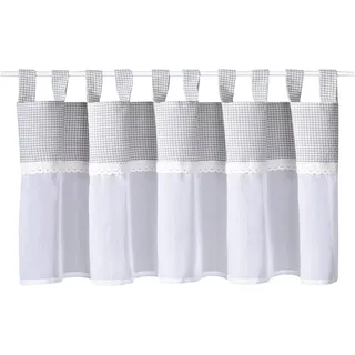 Gerster Scheibengardine »Bavaria« Schlaufen 1 Stk. tlg. HxB: 50x150, mit Karo-Muster und Spitzenbesatz, grau