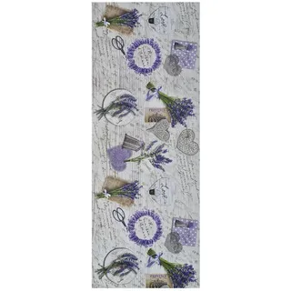 Atticgo Vinyl-Küchenteppich Violett Sprinty 52/100 cm , Textil , Baum/Pflanze/Natur , Rechteckig , 52x100 cm , waschbar, antistatisch, leicht zusammenrollbar, rutschfeste Unterfläche , Teppiche und Böden, Teppiche, Teppichläufer, Küchenteppiche