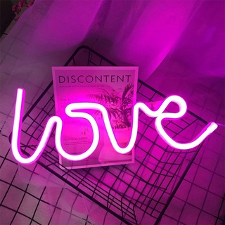 ENUOLI Love Neon Sign Led Neon Light Neon Light Sign für Wanddeko USB oder Batteriebetriebene Neonlampe Neon Wandleuchte Pink Neon für Party Hochzeit Kinderzimmer Dekoration(Rosa)