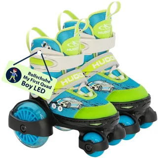 Hudora My First Quad LED Girl/Boy in versch. Größen - hochwertige Rollschuhe mit LED - Bequeme Rollschuhe über 4 Größen verstellbar - stilvolle Kinderrollschuhe für Jungen & Mädchen bis 20kg