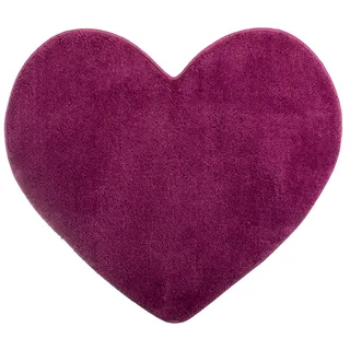 Brandsseller Herz Badematte 70x80 cm Badteppich Badvorleger Badezimmerteppich Duschvorleger Lila