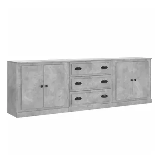 vidaXL Sideboards 3 Stk. Betongrau Holzwerkstoff