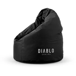 Diablo Kinder-Pouf, Craft Edition, ergonomischer Sitz, mit Granulatfüllung, strapazierfähiges Cordura, wasserdicht, leicht und kompakt, Spielmuster, Maße 80 x 110 x 80 cm, Schwarz