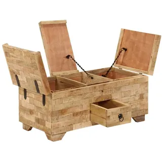 vidaXL Couchtisch Massivholz Mango 80x40x35 cm - Braun