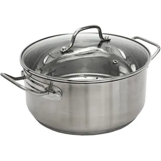 COOK CONCEPT, KC25491, Cast Iron Casserole with Glass Lid, 24 cm, Ideal for Stews and Stews, Elegant Silver Design, Versatile for Stove and Oven, 24 cm Silver