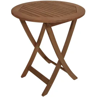 Gartentisch RIO Ø 65 cm Eukalyptus-Holz Rund klappbar Stehtisch Tisch Garten