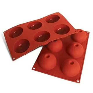 silikomart | SF086 Silikonform für MAGIC DOME Monoportionen, antihaftbeschichtet, 6 Kavitäten, Packung mit 1 Kuchenform, Ø 75mm h 40 mm, Made in Italy