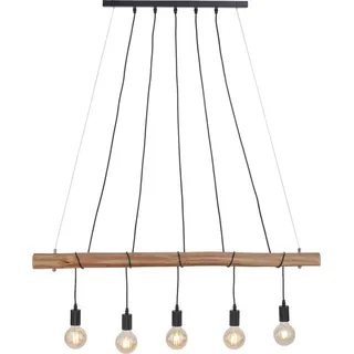 just light. DAMIAN 5-flg. 8 cm braun Eukalyptus-Holz