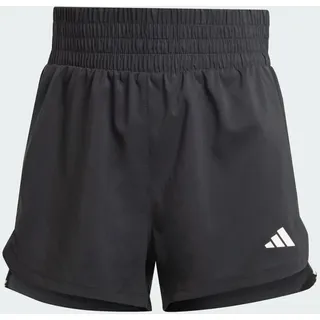 adidas Pacer Training 3-Streifen Woven High-Rise Shorts Black / White L 5 Zoll