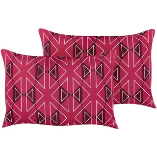 Beliani Mezzano Gartenkissen 40 x 60 cm Rosa