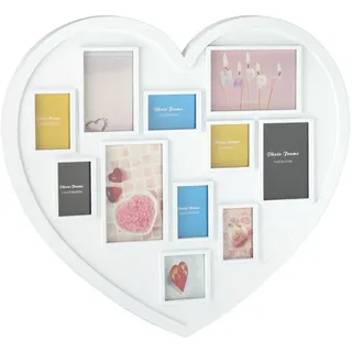 Relaxdays Herz-Bilderrahmen , Kunststoff, Holzwerkstoff , 53x46.5x2 cm , Bilder & Rahmen, Bilderrahmen, Bilderrahmen-Collagen