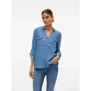 Vero Moda Hemdbluse »VMBREE 7/8 SLEEVE LOOSE TENCEL SHIRT GA«, blau