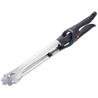 TROIKA Grillzange mit herausnehmbarer Taschenlampe – BBQ + Light – warmweißes LED-Licht, inkl. AA-Batterie – Zange feststellbar, lebensmittelecht (LFGB geprüft) – hitzebeständiger Kunststoffgriff