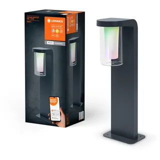 LEDVANCE SMART+ CASCADE 50CM Post - dimmbare LED Standleuchte dunkelgrau für Außen mit hochwertigem Aluminium-Gehäuse, RGB-Farbsteuerung, 10 W, 3000 Kelvin warmweiß, 420 Lumen, IP44