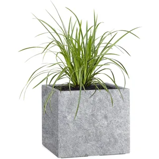 Pflanzwerk® Pflanzkübel Cube Lava Hellgrau 45x55x55cm Blumentopf *Frostbeständige Blumenkübel* *UV-Schutz* *Premium Pflanzenkübel Qualität*