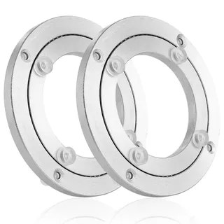 AKOLAFE 2 Stück 4 Inch Drehteller aus Aluminiumlegierung Drehlager Drehplatte 360 Drehbar Drehbeschlag Schwerlast Drehscheibe Ø 120mm Drehplatte Tisch für Möbel TV Rack Stühle Schreibtisch Esstisch