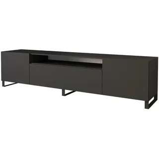 altdecor Elio-S Lowboard 200x53x41 cm Schwarz Holz