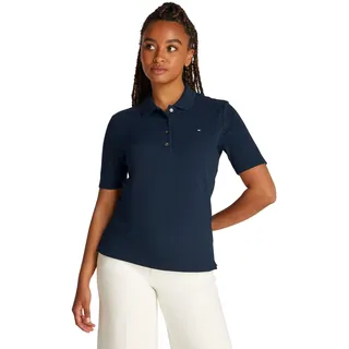Tommy Hilfiger Damen Poloshirt Kurzarm 1985 Pique Regular Fit, Blau (Dark Night Navy), L