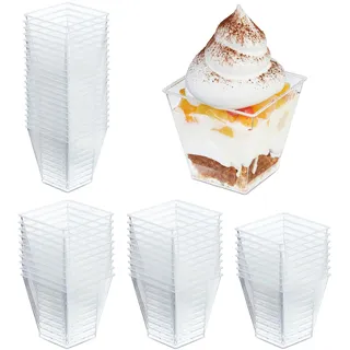 Relaxdays Dessertschalen 50er Set Transparent 7,5 cm