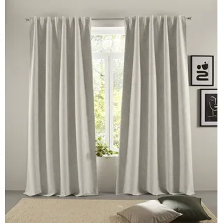 Verdunkelungsvorhang "Marusha" Gr. 1, beige (taupe), B:135cm H:145cm, Polyester, Polyester, LEGER HOME BY LENA GERCKE, Gardinen, Verdunkelungsvorhang, Verdunkelnder Vorhang, blickdicht, Leinenoptik, robuste Haptik, Thermo, Topseller