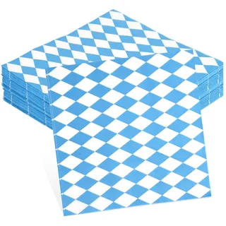 40 Stück Oktoberfest Servietten,33 x 33cm Bayrische Servietten,Serviettens Blau Weiß für Bayrische Deko Oktoberfest deko,Münchner Bierfest Party Dekoration