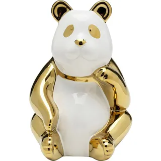 Kare Design Deko Figur Panda, Gold, Keramik, Unikat, Handgearbeitet, 19x14x14cm (H/B/T)