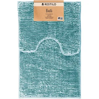 RESTILO Badematte Toilettenmatte Set 50x80 40x50 cm Badteppiche Badvorleger rutschfest Bati Türkis