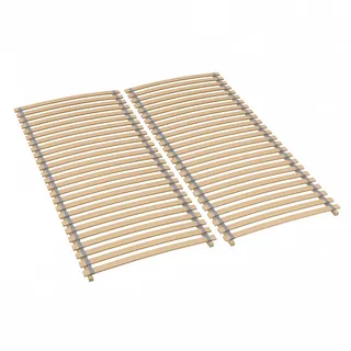 Sleepneo Rollrost Set Premium160x200 (2x 80x200), Lattenrost aus Birke mit 28 Latten, fertig montiert und gerollt, Traglast 130Kg , Buchefarben , Holz , Buche , 160x200 cm , Blauer Engel , Mittelgurt, nicht verstellbar , Schlafzimmer, Lattenroste, Rollroste