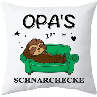 Shoppawhile Opa Geschenke Geburtstag Vatertagsgeschenk Weihnachten Geschenk für Opa Faultier Geschenk Weiß Kissenbezug 45x45cm