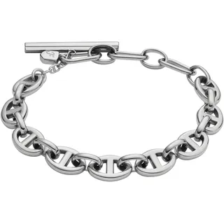 Armband FOSSIL "Schmuck Geschenk Edelstahl Armkette Heritage D-Link", silber (edelstahlfarben), Armbänder, Damen, 20cm, Edelstahl Messing, Edelstahl, Messing, Armband