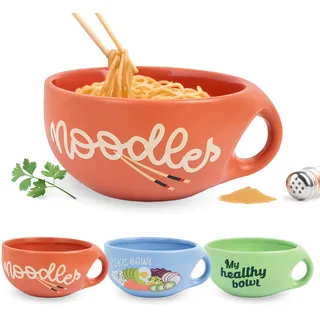 FISURA – Ramen-Schüssel Noodles. Original japanische Ramen-Schüssel. Keramikschale 680 ml für Nudelsuppen, Pho, Udon und Soba. 19,5 zentimeter x 8,5 zentimeter