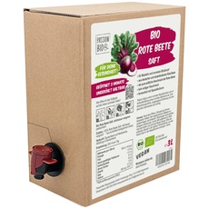 Bio Rote Beete Saft 3 Liter Box - Aus deutscher und niederländischer Rote Beete - Vegan, kein erdiger Geschmack, mit Spezialkulturen fermentierter Gemüsesaft