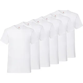FRUIT OF THE LOOM T-Shirt Packung, 6 Stk. aus Baumwolle, V-Ausschnitt, 6-teilig