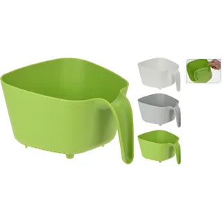 Küchensieb mit Griff, Abtropffläche aus Kunststoff, 2,4 l - Grau
