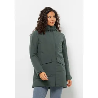 Jack Wolfskin Tempelhof Coat W Coat Damen, Schiefergrau/Grün, Large