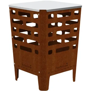 Barbecook feuerschale Jill, eckig, gartendeko rostoptik, Cortenstahl, 38 x 38 x 55 cm