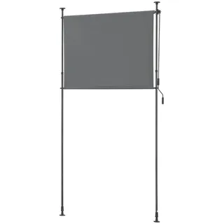 [pro.tec]® Außenrollo 150 x 270 cm Dunkelgrau Kunststoff