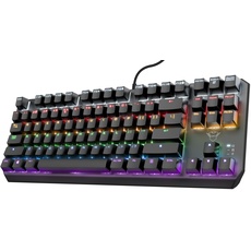 Trust Gaming GXT 834 Callaz TKL Mechanische Tastatur, Italienisches QWERTY-Layout, Outemu Mechanische Schalter, Regenbogenwellen-Beleuchtung, USB-Gaming-Tastatur für PC, Laptop, Laptop, Computer -