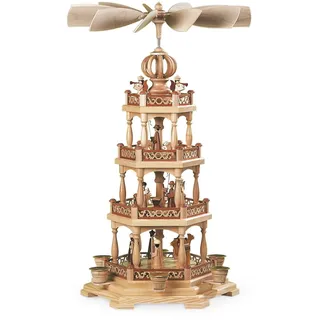 Tischpyramide Heilige Geschichte mit Engel 3-stöckig natur (LxBxH):33x29x55cm
